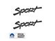 SPORT Script Side Logo; Dark Gray (97-06 Jeep Wrangler TJ)