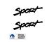 SPORT Script Side Logo; Gloss Black (97-06 Jeep Wrangler TJ)