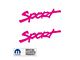 SPORT Script Side Logo; Hot Pink (97-06 Jeep Wrangler TJ)