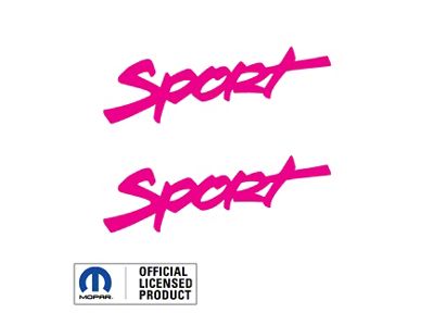 SPORT Script Side Logo; Hot Pink (97-06 Jeep Wrangler TJ)
