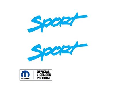 SPORT Script Side Logo; Light Blue (97-06 Jeep Wrangler TJ)