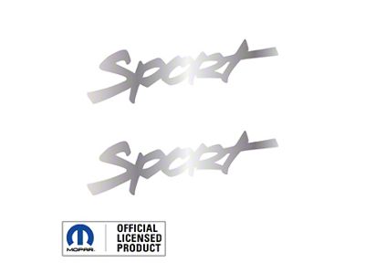 SPORT Script Side Logo; Metallic Silver (97-06 Jeep Wrangler TJ)