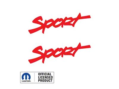 SPORT Script Side Logo; Red (97-06 Jeep Wrangler TJ)