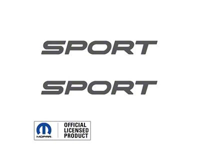 SPORT Text Side Logo; Dark Gray (97-06 Jeep Wrangler TJ)