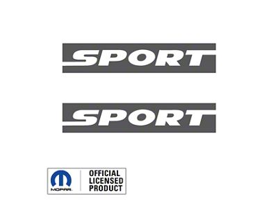 SPORT Text Side Logo; Dark Gray (97-06 Jeep Wrangler TJ)