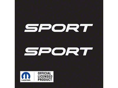 SPORT Text Side Logo; Gloss White (97-06 Jeep Wrangler TJ)
