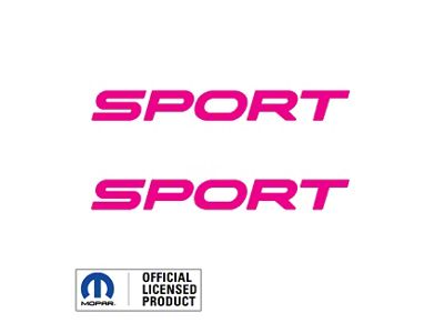 SPORT Text Side Logo; Hot Pink (97-06 Jeep Wrangler TJ)