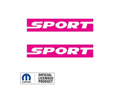 SPORT Text Side Logo; Hot Pink (97-06 Jeep Wrangler TJ)