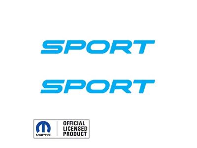 SPORT Text Side Logo; Light Blue (97-06 Jeep Wrangler TJ)