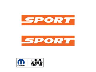 SPORT Text Side Logo; Orange (97-06 Jeep Wrangler TJ)