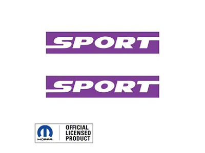 SPORT Text Side Logo; Purple (97-06 Jeep Wrangler TJ)