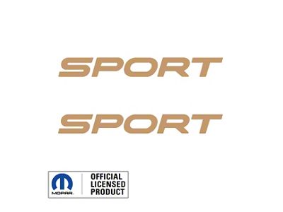 SPORT Text Side Logo; Tan/Beige (97-06 Jeep Wrangler TJ)