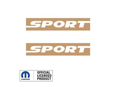 SPORT Text Side Logo; Tan/Beige (97-06 Jeep Wrangler TJ)