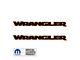 WRANGLER Hood Decal; Black with Orange Outline (07-24 Jeep Wrangler JK & JL)