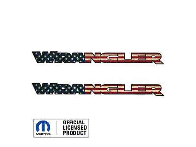 WRANGLER Hood Decal; Distressed American Flag with Black Outline (07-24 Jeep Wrangler JK & JL)