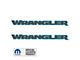 WRANGLER Hood Decal; Gray with Light Blue 4ee Outline (07-24 Jeep Wrangler JK & JL)