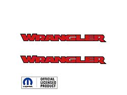 WRANGLER Hood Decal; Red with Black Outline (07-24 Jeep Wrangler JK & JL)