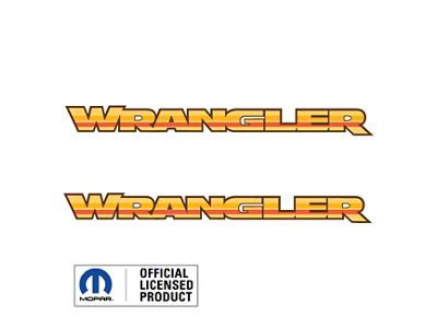WRANGLER Hood Decal; Retro Yellow (07-24 Jeep Wrangler JK & JL)
