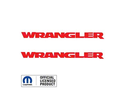 WRANGLER Hood Graphic; Red (07-24 Jeep Wrangler JK & JL)