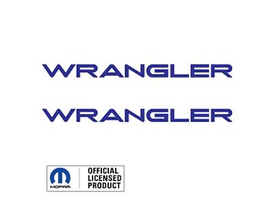 WRANGLER Small Side Logo; Blue (97-06 Jeep Wrangler TJ)