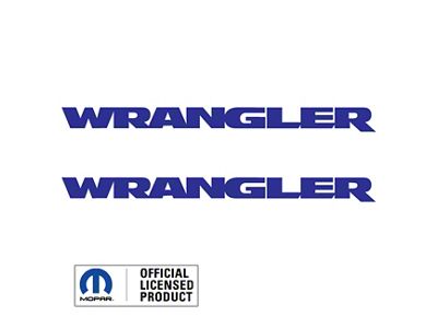 WRANGLER Small Side Logo; Blue (07-24 Jeep Wrangler JK & JL)