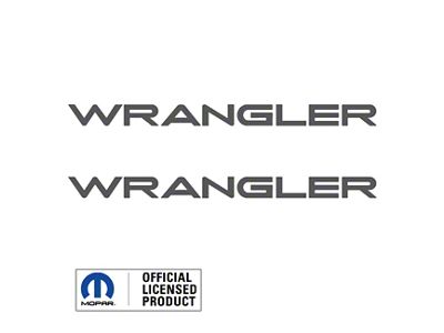 WRANGLER Small Side Logo; Dark Gray (97-06 Jeep Wrangler TJ)