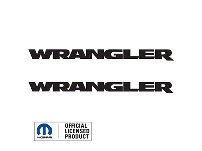 WRANGLER Small Side Logo; Gloss Black (07-24 Jeep Wrangler JK & JL)