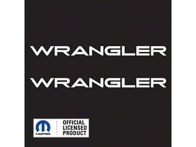 WRANGLER Small Side Logo; Gloss White (97-06 Jeep Wrangler TJ)