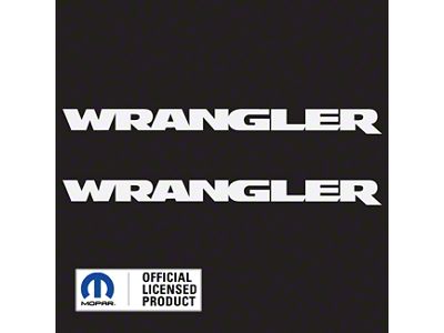 WRANGLER Small Side Logo; Gloss White (07-24 Jeep Wrangler JK & JL)