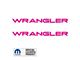 WRANGLER Small Side Logo; Hot Pink (97-06 Jeep Wrangler TJ)