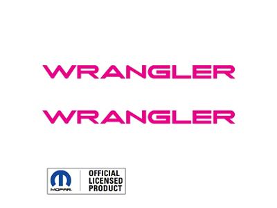 WRANGLER Small Side Logo; Hot Pink (97-06 Jeep Wrangler TJ)