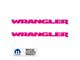 WRANGLER Small Side Logo; Hot Pink (07-24 Jeep Wrangler JK & JL)