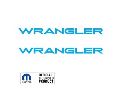 WRANGLER Small Side Logo; Light Blue (97-06 Jeep Wrangler TJ)