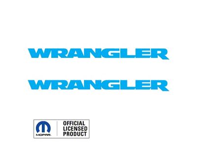 WRANGLER Small Side Logo; Light Blue (07-24 Jeep Wrangler JK & JL)