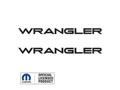 WRANGLER Small Side Logo; Matte Black (97-06 Jeep Wrangler TJ)