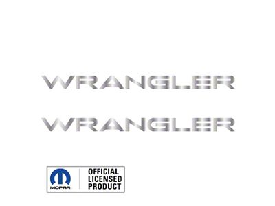 WRANGLER Small Side Logo; Metallic Silver (97-06 Jeep Wrangler TJ)