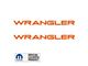 WRANGLER Small Side Logo; Orange (97-06 Jeep Wrangler TJ)