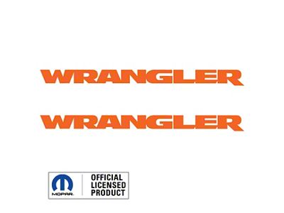 WRANGLER Small Side Logo; Orange (07-24 Jeep Wrangler JK & JL)