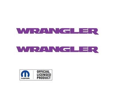 WRANGLER Small Side Logo; Purple (07-24 Jeep Wrangler JK & JL)