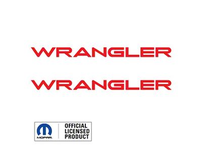 WRANGLER Small Side Logo; Red (97-06 Jeep Wrangler TJ)
