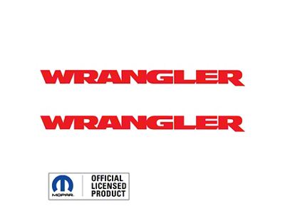 WRANGLER Small Side Logo; Red (07-24 Jeep Wrangler JK & JL)