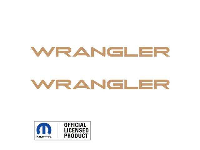 WRANGLER Small Side Logo; Tan/Beige (97-06 Jeep Wrangler TJ)