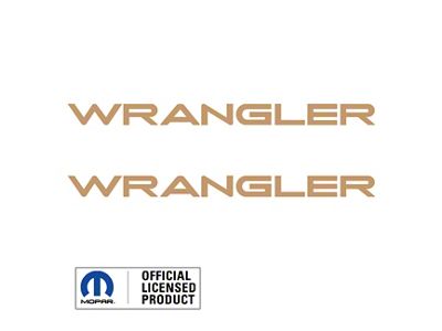 WRANGLER Small Side Logo; Tan/Beige (97-06 Jeep Wrangler TJ)
