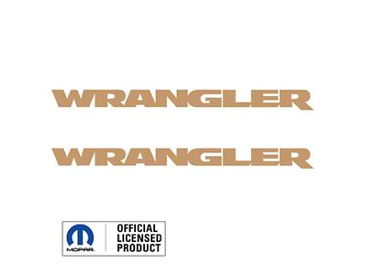 WRANGLER Small Side Logo; Tan/Beige (07-24 Jeep Wrangler JK & JL)