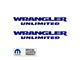 WRANGLER UNLIMITED Small Side Logo; Blue (07-18 Jeep Wrangler JK)