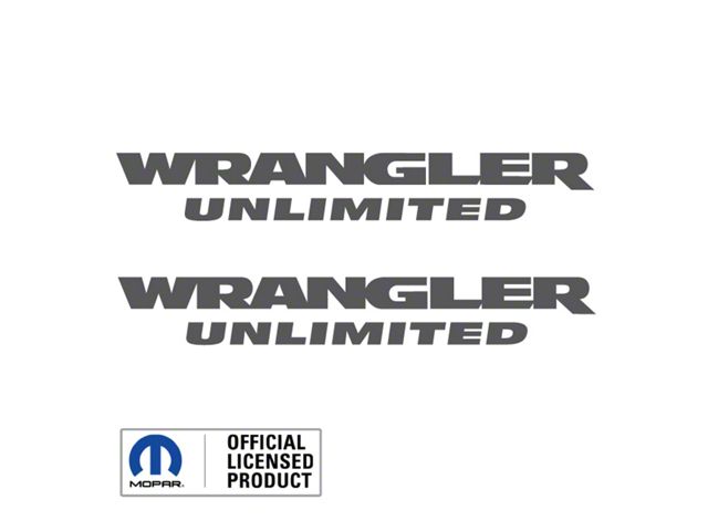 WRANGLER UNLIMITED Small Side Logo; Dark Gray (07-18 Jeep Wrangler JK)