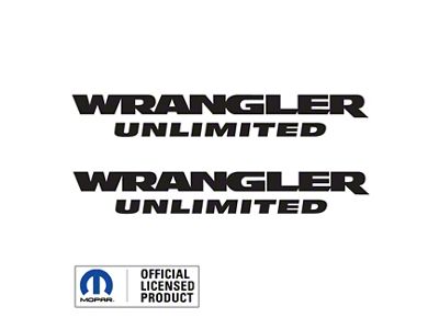 WRANGLER UNLIMITED Small Side Logo; Gloss Black (07-18 Jeep Wrangler JK)