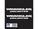 WRANGLER UNLIMITED Small Side Logo; Gloss White (07-18 Jeep Wrangler JK)