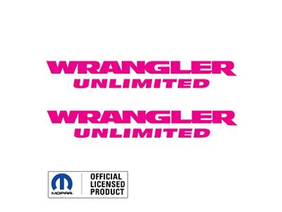 WRANGLER UNLIMITED Small Side Logo; Hot Pink (07-18 Jeep Wrangler JK)