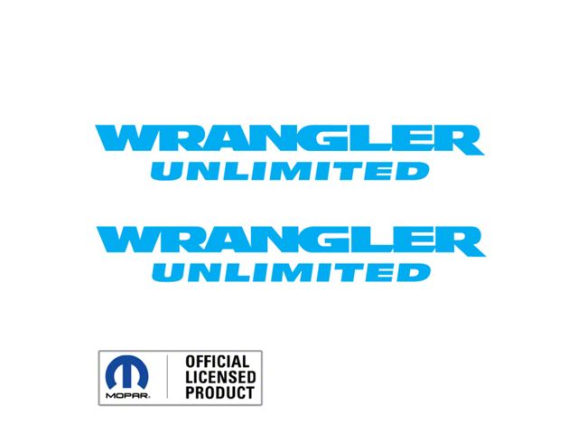 WRANGLER UNLIMITED Small Side Logo; Light Blue (07-18 Jeep Wrangler JK)